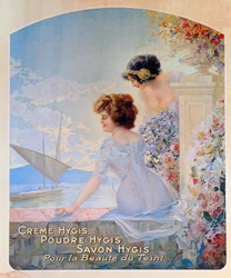 Annonce for Hygis skønhedsprodukter til huden, ca. 1910