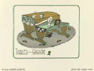 Annonce for "Tables - Gigogne", pub.1920 (stencilprint)
