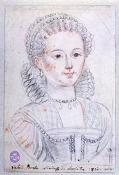 Agnes Sorel (ca. 1422-50) (blyant og farveblyant på papir)