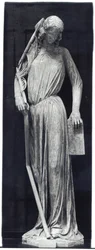 Allegorisk figur af synagogen, fra katedralens sydlige tværarmsportal, ca. 1230 (se også 105620)
