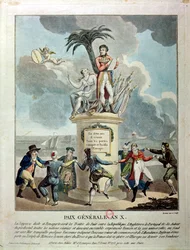 Allegory of the Peace of Amiens, 1802 (farvegravering)