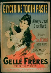 Always Used, Once Used, plakatreklame Glycerin tandpasta af Gelle Freres, Paris, 1878
