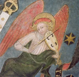 Englemusiker spiller en viol, detalje fra kryptens hvælving