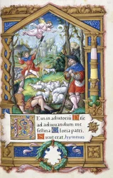Bebudelse til hyrderne, fra en timebog lavet til Francois I, ca. 1532-1540