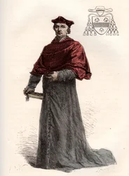 Antoine Duprat, kardinal legate francais (1463-1535) - Kardinal Antoine Duprat (1463-1535) - gravering fra "" Frankrigs historie fortalt til mine børnebørn"" - af Francois Guizot - 1872-1876