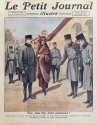Arrest ved Gyoer af Karl IV og Dronning Zita efter hans andet mislykkede forsøg på at genvinde Ungarns trone i 1921, forside af Le Petit Journal, 6. november, 1921
