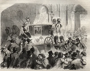 Arrestationen af Louis Alibaud efter hans attentatforsøg mod Ludvig Filip I (1773-1850), franskmændenes konge, den 25. juni.