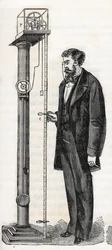 Atwood-maskine opfundet i 1784 af George Atwood (1745-1807) - Machine d