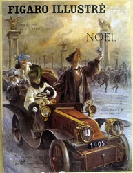 Automobil Dion-Bouton 1905 og frakker og pelse Grunwaldt - i "" Le Figaro Illustré", dec 1904
