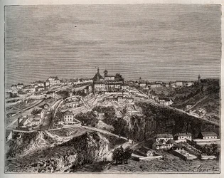 Avallon - Bourgogne-Franche-Comte - indgravering i "La France illustrée: geografi, historie, statistisk administration" af V.A. Malt-Brown. 1884