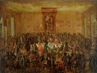 Banket givet til ære for Ludvig XIV (1638-1715) af Corps Municipal på Hotel-de-Ville, ca. 1680