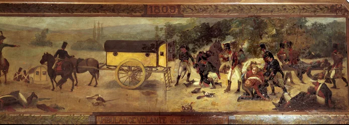 Baron Larreys flyvende ambulance (Dominique Jean, Baron Larrey 1766 - 1842) i 1809 Anonymt maleri af den franske skole i det 19. århundrede. 1809 Paris, museum for Val de Grace
