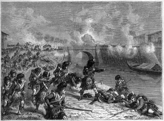 Slaget ved Toulouse: sidste slag mellem de britiske og spanske styrker under Wellington mod franskmændene 1814 - Slaget ved Toulouse 10. april 1814 mellem tropperne fra den imperiale hær under kommando af Marechal Soult og tropperne fra Anglo-Hispano-Porte