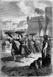 Bayonne sardinhandlere på vej til Biarritz, Pyrenæerne Atlantiques (64)