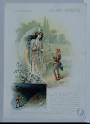 Feen Berliquette, annonce for Le Bon Marche, ca. 1900