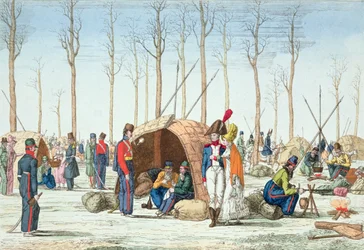 Bivuak af russiske tropper på Champs Elysées, Paris, 31. marts 1814