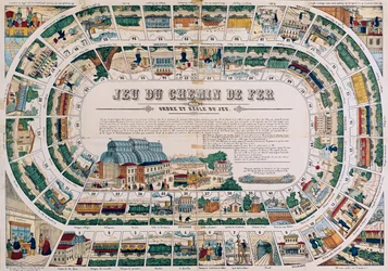 Bræt til et jernbanespil, 1850