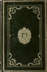Bogbind med Napoleon Bonapartes våbenskjold (1769-1821) (grønt læder og guld)