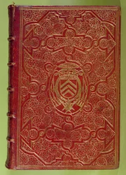 Bogomslag med våbenskjold af Armand-Jean du Plessis, kardinal Richelieu (1585-1642) (rødt læder og guld)