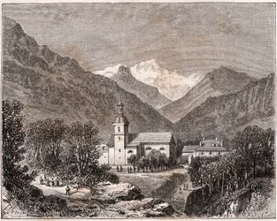 Brides-les-Bains (Brides les Bains) - Savoie - indgravering i "Frankrig illustree: geografi, historie, statistisk administration" af V.A. Malt-brun. 1884