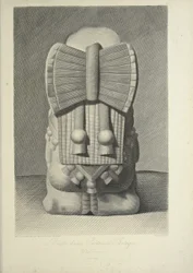 Buste af en aztekisk præstinde, illustration fra 