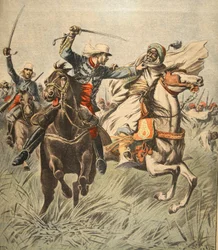 Capture of Samory af løjtnant Jacquin, illustration fra Le Petit Journal: Supplement illustre, 30. oktober 1898