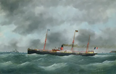 Fragtdampskib, der fører Le Havre Peninsular Companys flag