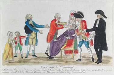 Karikatur af nationaliseringen af kirkens ejendom i Frankrig under Den Franske Revolution, 1792