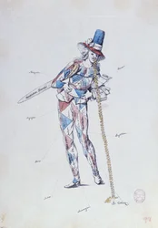 Karikatur satirerende franske aristokratiske emigranter, ca. 1792