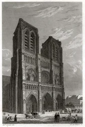 Notre-Dame de Paris katedral. (stik, ca. 1850)