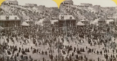 Fest i Montmartre, Paris, stereoskopisk udsigt, ca. 1860