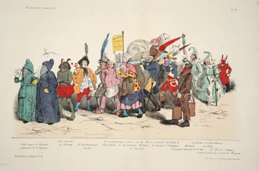 Politisk askeceremoni, fra La Caricature, pub. 1833 (håndfarvet litografi)