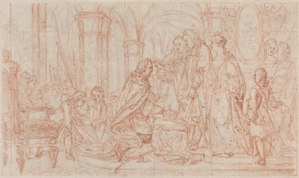 Ceremony of Consecration (rødkridt over grafit, kvadreret og indridset til overførsel på papir)