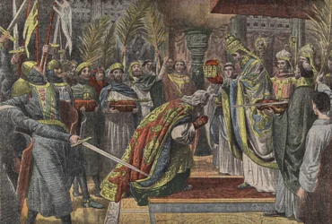 Karl den Store kronet af pave Leo III i Le Pelerin