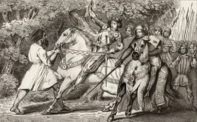 Charles VI (1368-1412) den sindssyge får besked om et bagholdsangreb i skoven nær Angers, fra 