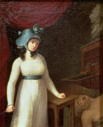 Charlotte Corday (1768-93) og mordet på Jean Paul Marat (1743-93) i hans bad