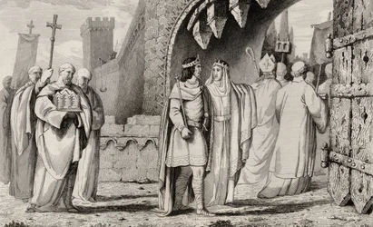 Chilperic I (539-84) i en religiøs procession, fra 