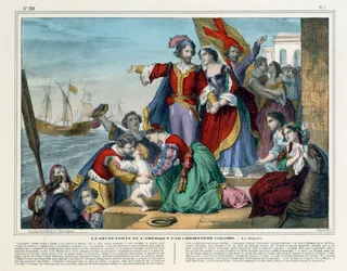 Christopher Columbus rejser til den nye verden, Imagerie Pellerin, Epincal, ca. 1860