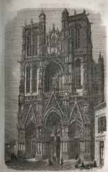 Church Saint-Vulfran (Saint Vulfran) tidligere collegiale i Abbeville i departementet Somme i Frankrig - indgravering i "Histoire de France" af Victor Duruy (1811-1894) - 1882