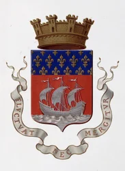 Byens våbenskjold: Empire (Napoleon III) - præfekturbeslutning af 24. november 1853 - i "" Armorial National de France"", af H. Traversier, Paris