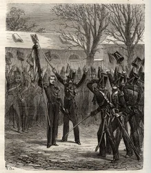 Sammensværgelse af Strasbourg 1836 ledet af prins Louis Napoleon, fremtidige Napoleon III, mod juli-monarkiet - Sammensværgelse af Strasbourg organiseret af den fremtidige kejser Napoleon III 1836 - mislykket forsøg på kup organiseret af Prins Louis Napole
