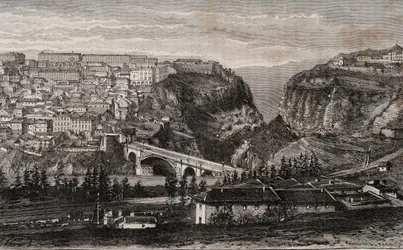 Constantine (Algeriet) - indgravering i "" La France illustree: geografi, historie, statistisk administration"" af V.A. Malt-brun. 1884