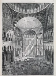 Konstantinopel: Hagia Sophia-moskeen - i "" La Presse Illustrée"", dec. 1869