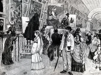 Kopister i Grande Galerie of Louvre, ca. 1880
