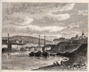 Corbeil Essonnes - indgravering i "La France illustrée: geografi, historie, statistisk administration" af V.A. Malt-Brown. 1884