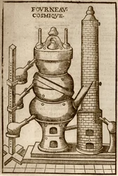 Cosmic Oven, fra La Theotechnie Ergocosmique af Annibal Barlet (1653) illustreret i en magisk historie udgivet i slutningen af det 19. århundrede