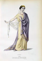 Kostume til figuren Phedre i stykket af samme navn af Jean Racine (1639-1699) 19. århundrede Paris, fransk komedie