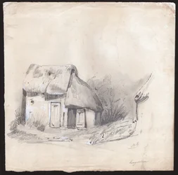 Sommerhus i Frankrig. (Tegning, ca. 1830)