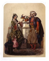 Par i Tyrkiet, ca. 1850 (litografi)