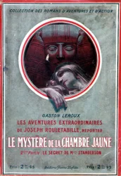 Omslag til bogen "" Mysteriet om det gule rum, 2. del Miss Stangersons hemmelighed "" (eventyr om Rouletabille) af Gaston Leroux, red. Pierre Lafitte
